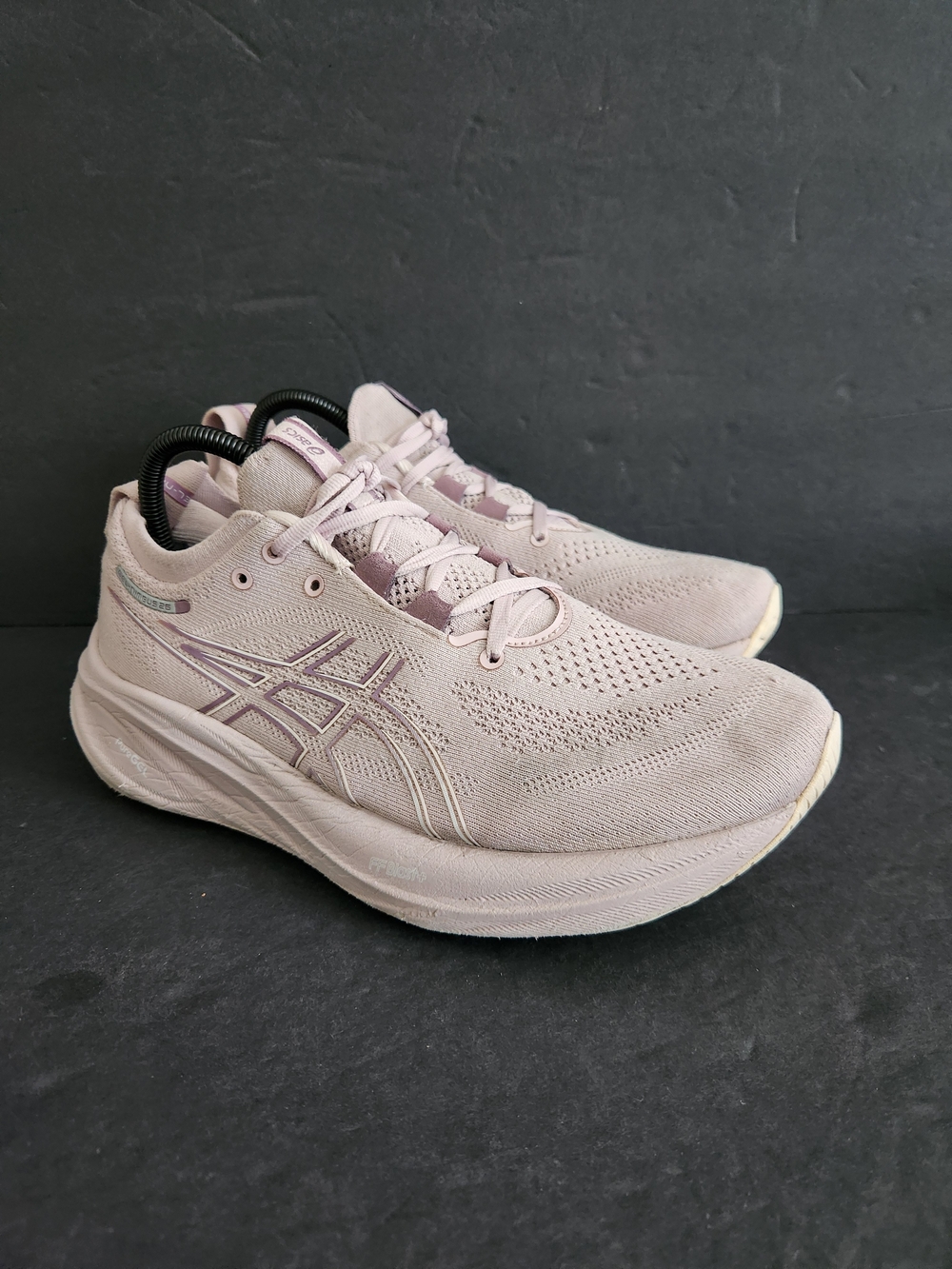 ASICS Women's Light Pink Knit Running Shoes - Picture 5 of 8